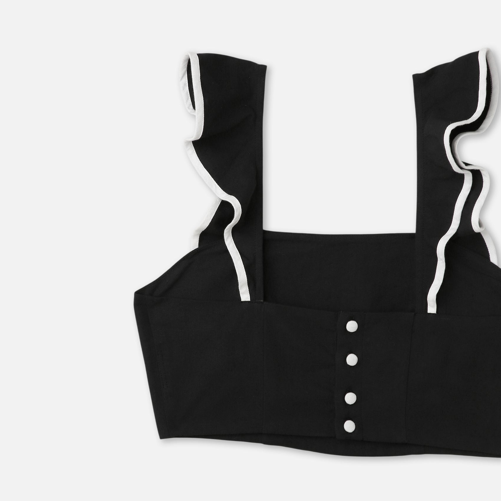 Ruffle Edge Poplin Crop Top