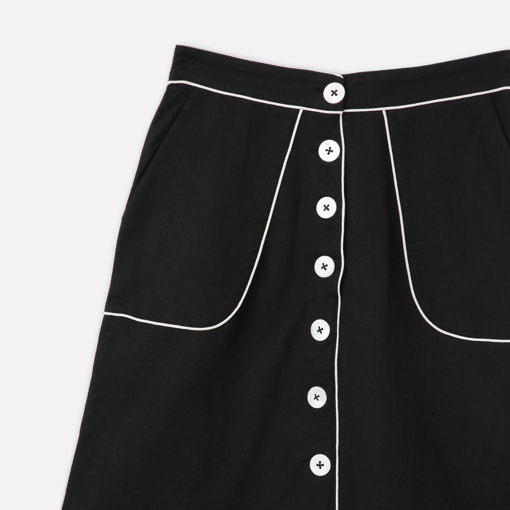 Buttoned Straight Midi Skirt