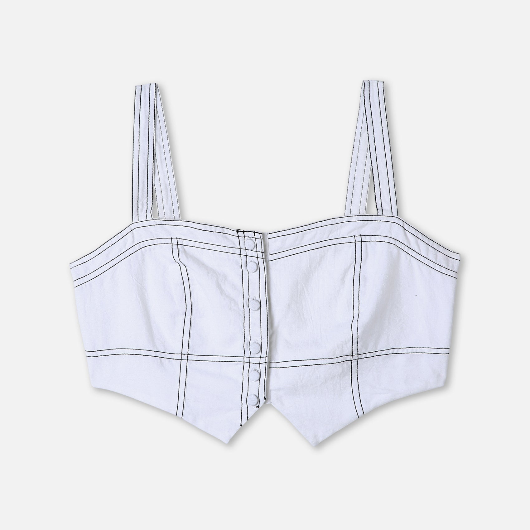 Panelled Poplin Bralette