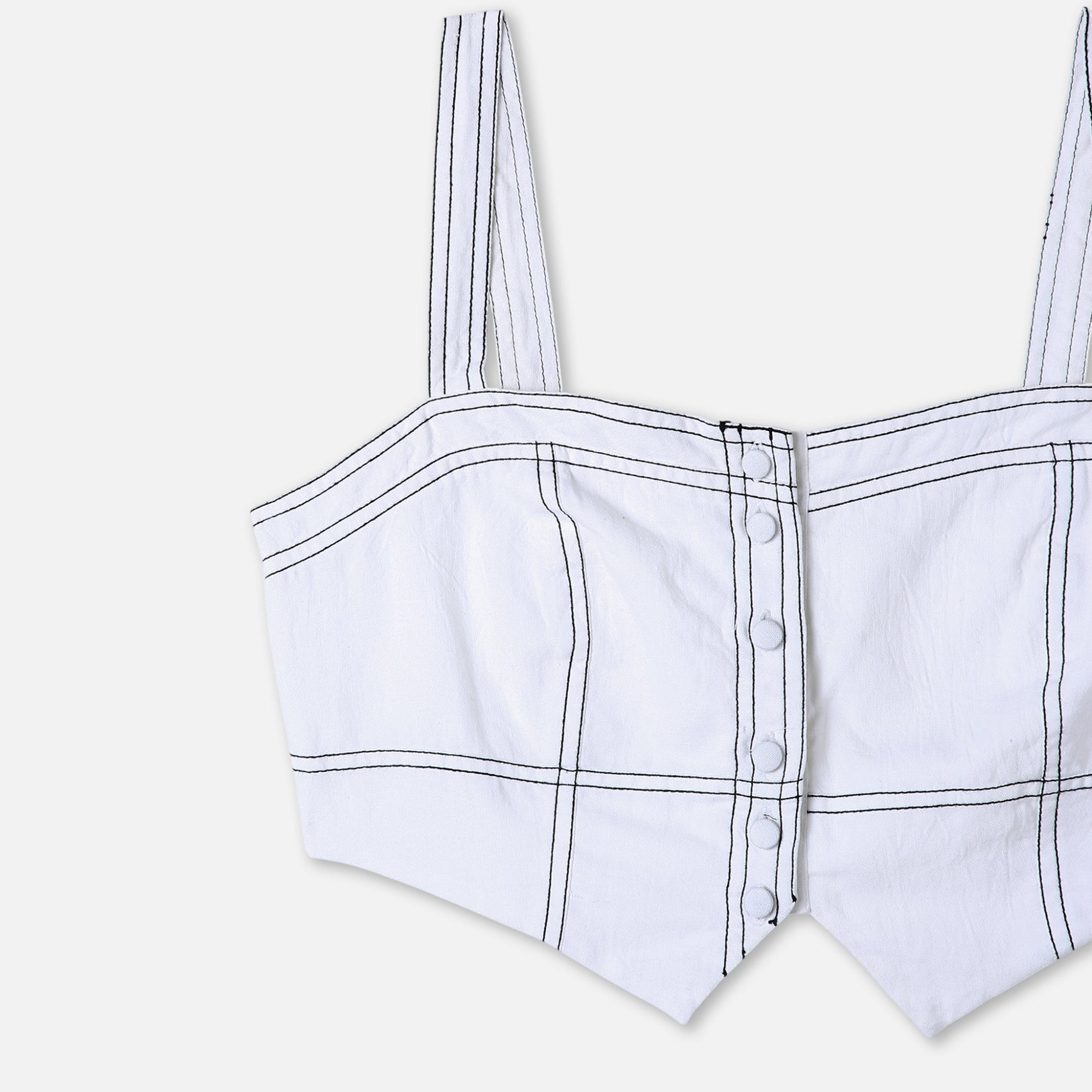 Panelled Poplin Bralette