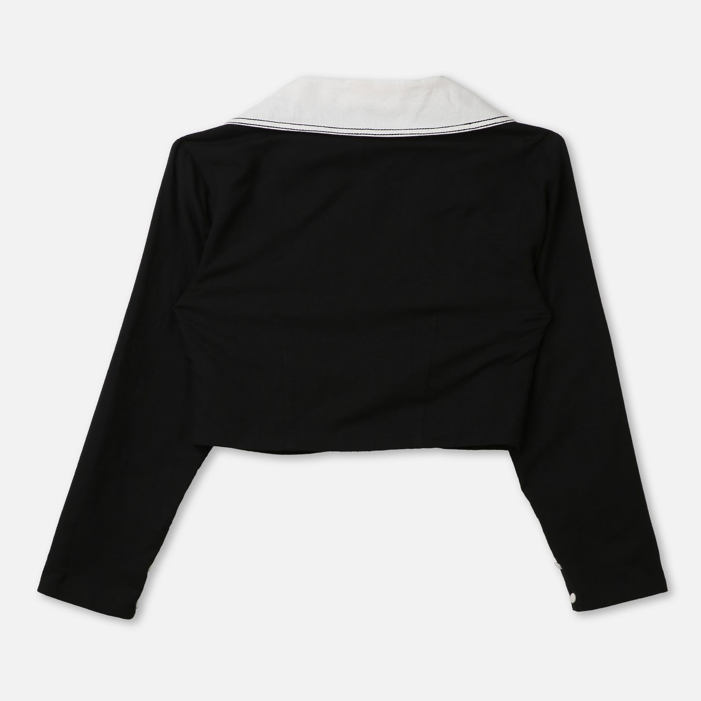 Two-Tone Lapel Cropped Blazer