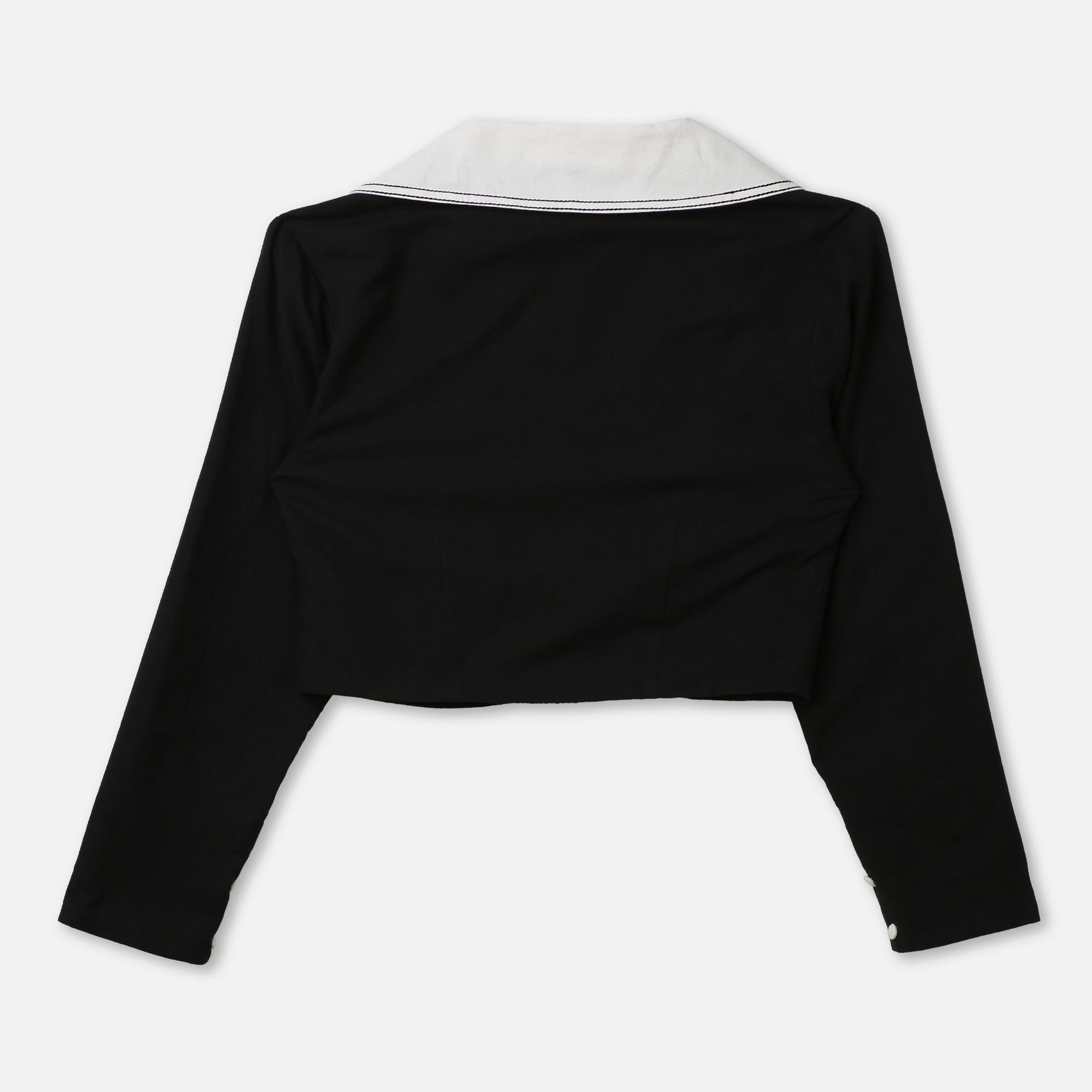 Two-Tone Lapel Cropped Blazer
