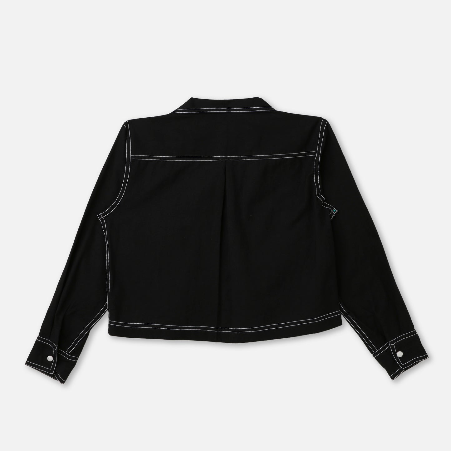 Contrast Stitch Cropped Shirt
