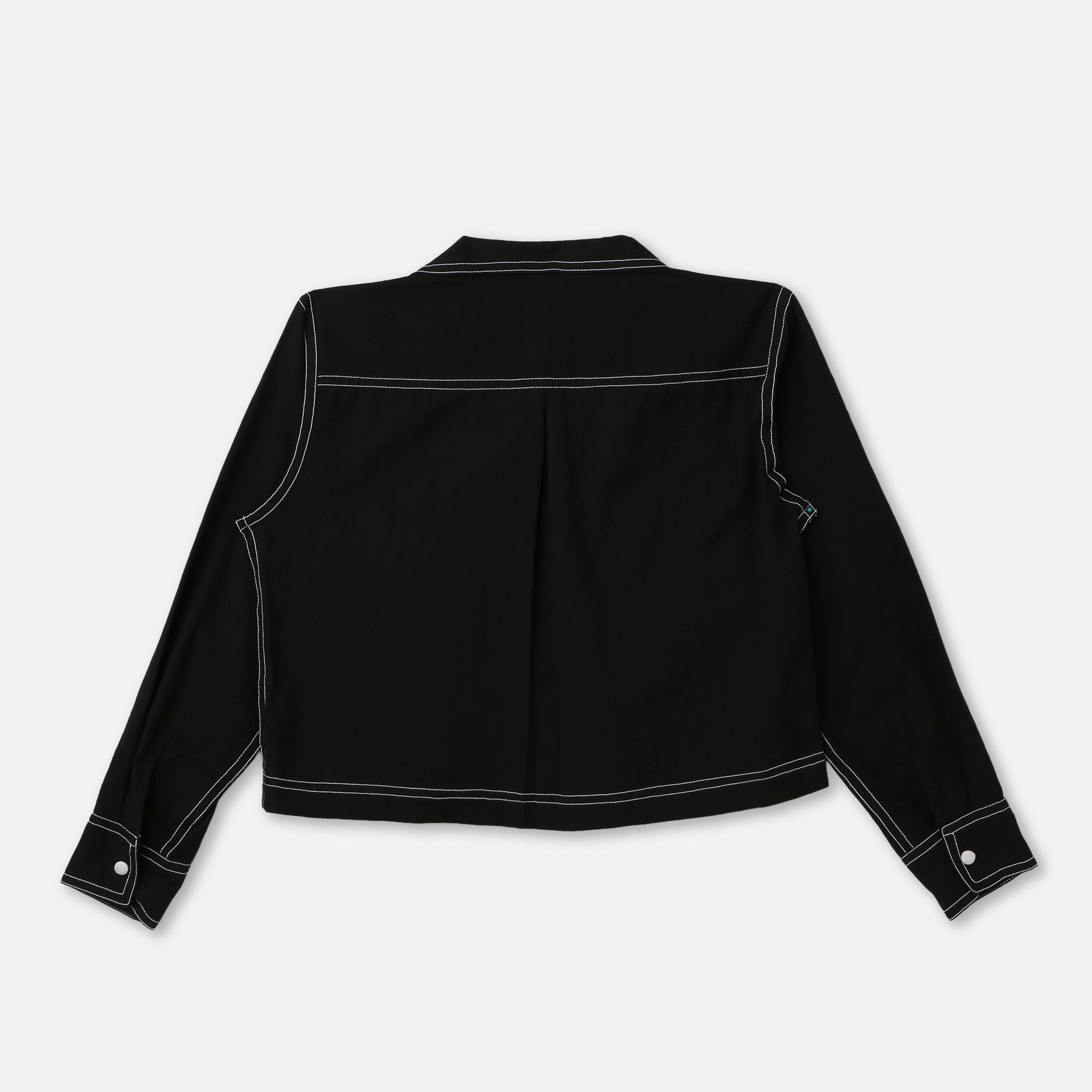 Contrast Stitch Cropped Shirt